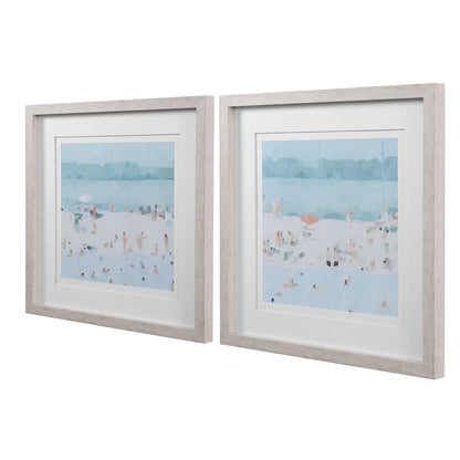 Coastal Sandbar Framed Prints, Set of 2