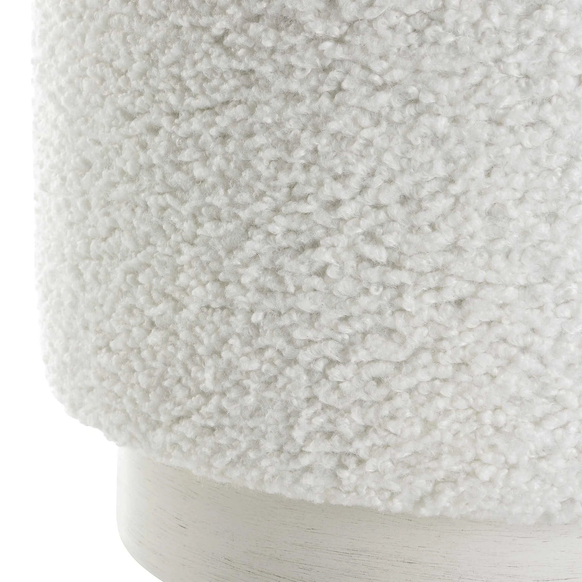 Ivory Boucle Ottoman