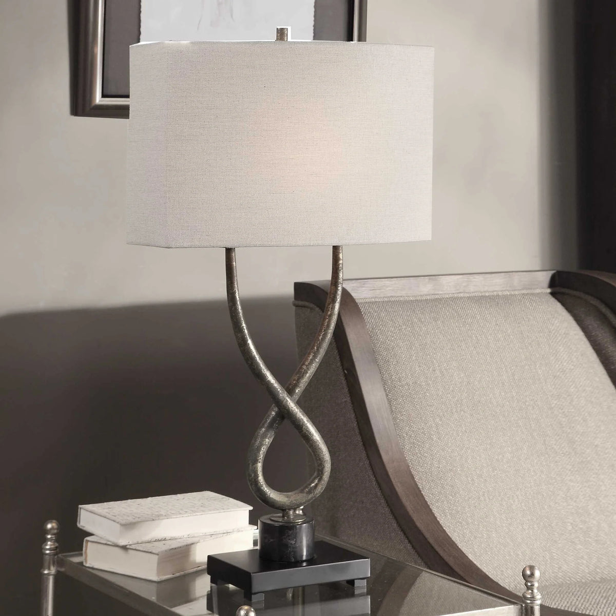 Aged Silver Lamp