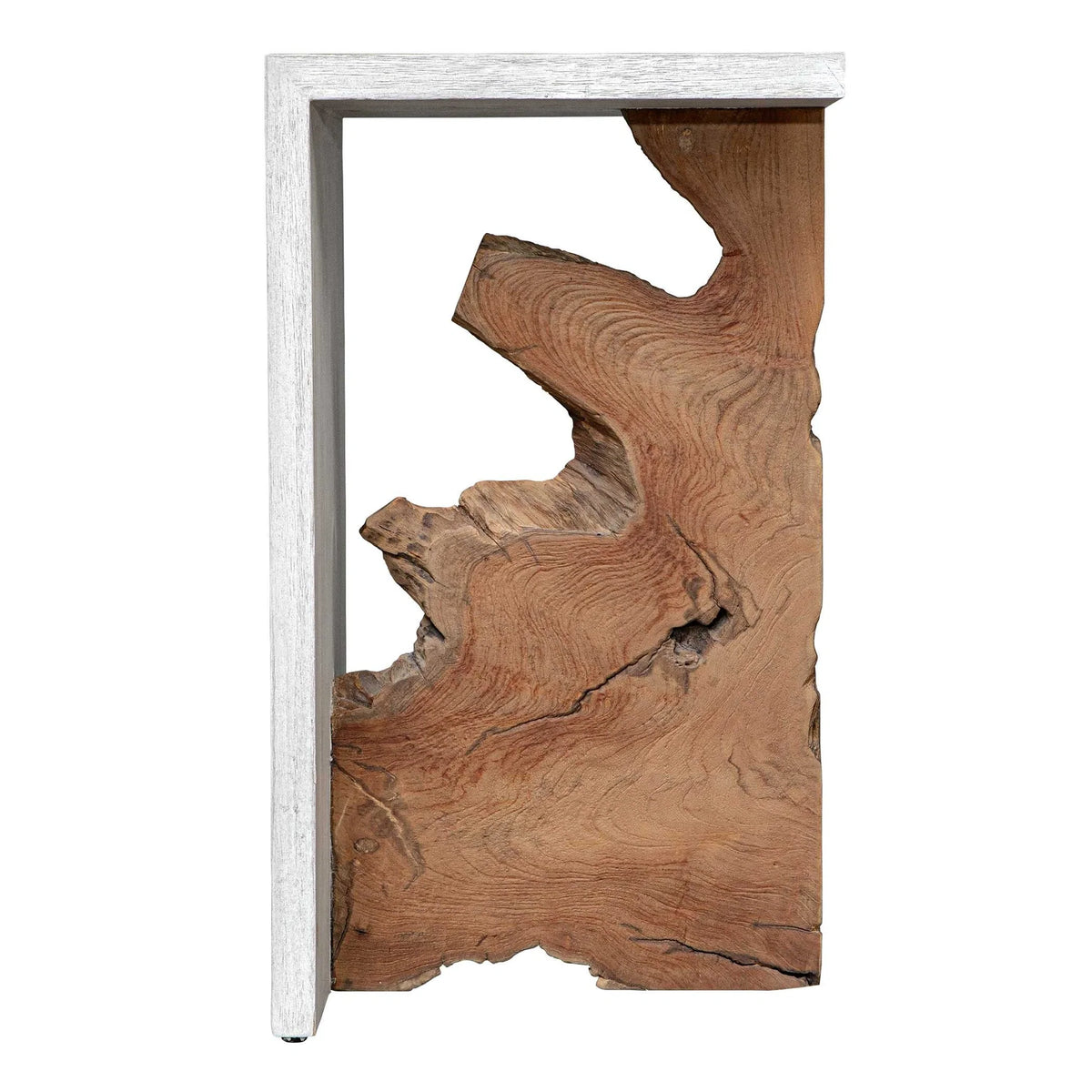 Teak Wood Slice Accent Table