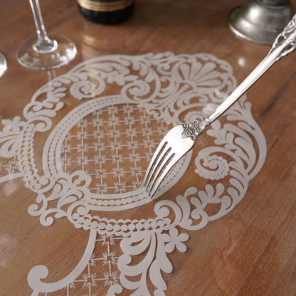 Protect Your Dining Experience with the Artbloss Vintage Clear Table Cover - Oilspill Proof PVC Tablecloth