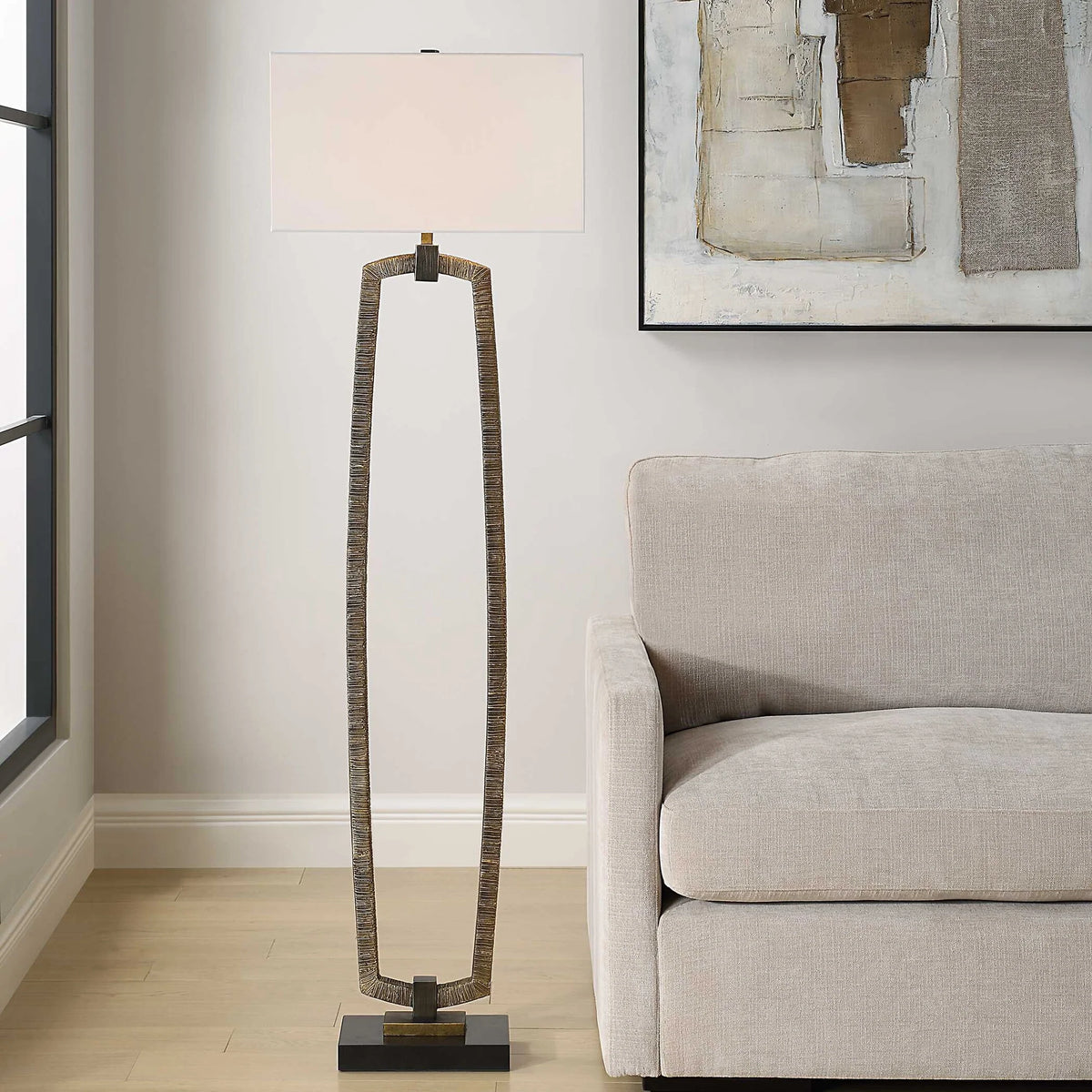 Antiqued Gold Bohemian Floor Lamp