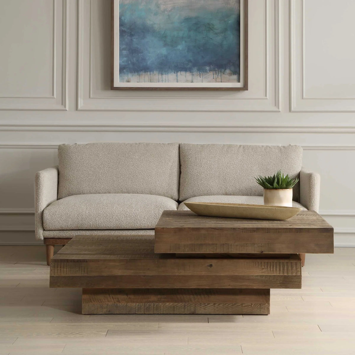 Modern Reclaimed Oak Coffee Table