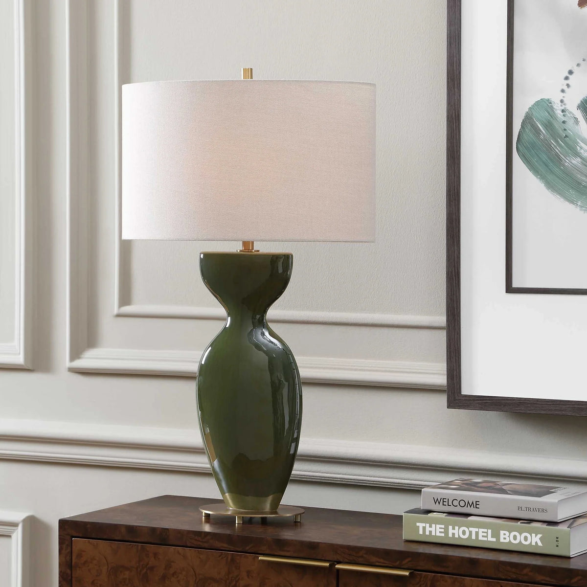 Green Glaze Table Lamp