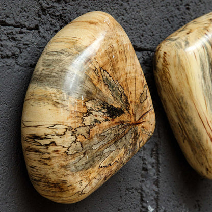 Wood Pebble Wall Decor, Set of 9