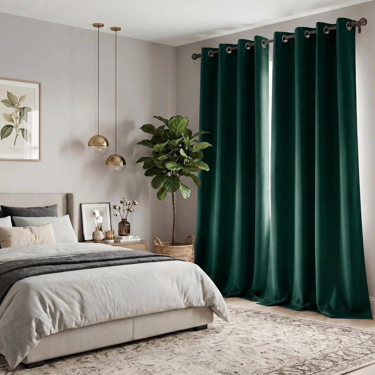 2-Panel Grommet Blackout Curtains - 52"x84" Thermal Insulated Drapes for Light Control and Noise Reduction
