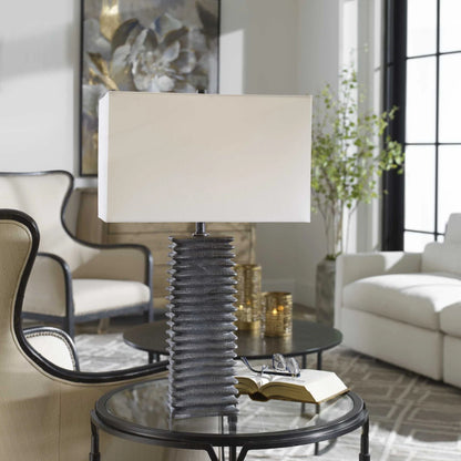 Metallic Charcoal Table Lamp