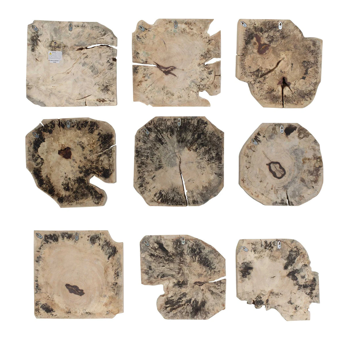 Bleached Wood Wall Decor Set/9