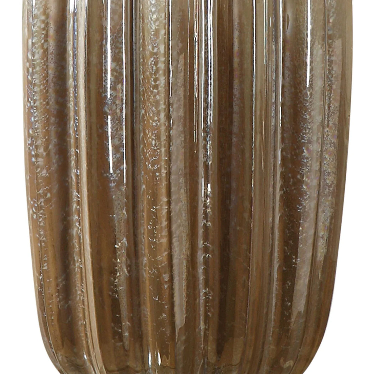 Ribbed Gold Ceramic Table Lamp
