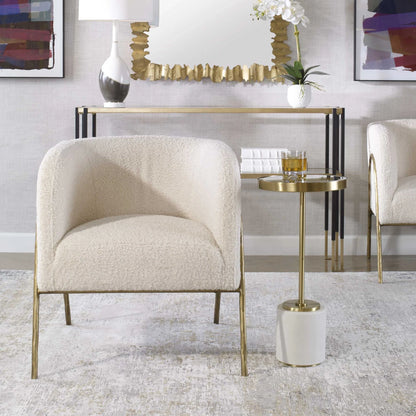Boucle Barrel Accent Chair