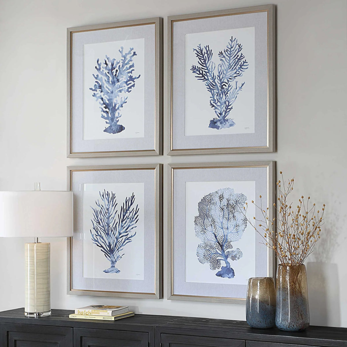 Coral Reef Framed Prints, Set of 4