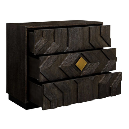 Chevron Oak 3-Drawer Chest