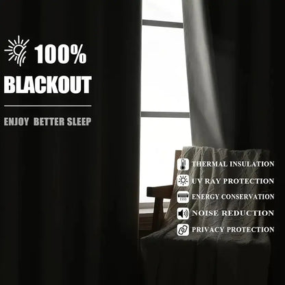 4-Panel Blackout Curtain Set | Thermal Insulated, Rod Pocket | For Wide Windows or Two Standard Windows