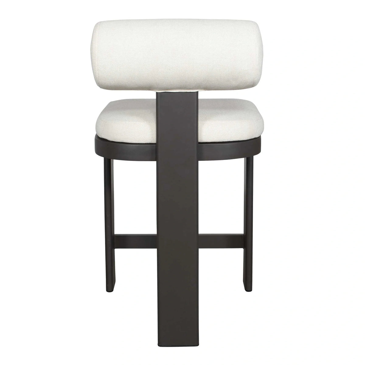 White Bolster Back Outdoor Counter Stool