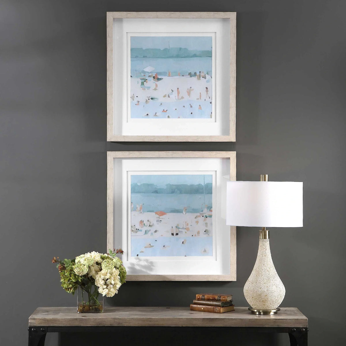 Coastal Sandbar Framed Prints, Set of 2