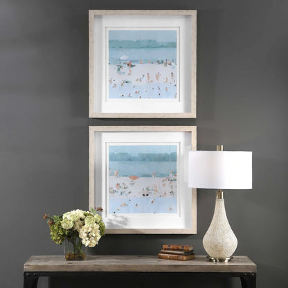 Coastal Sandbar Framed Prints, Set of 2