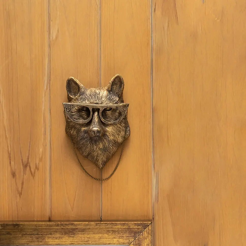 Bronzed Resin Animal Head Wall Sculpture | Faux Taxidermy Mount in Bear, Fox, Rabbit or Mouse