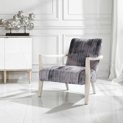 Gray Chenille Accent Chair