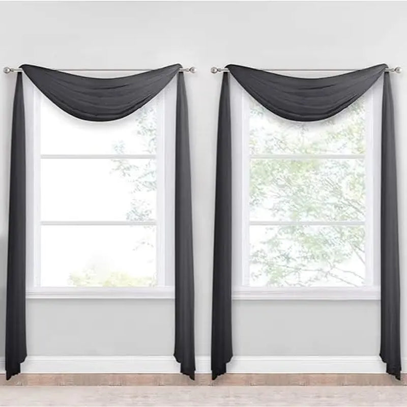 Nicetown 216-Inch Extra Long Sheer Voile Window Scarves - Set of 2 Soft Curtains for Home Decor and Event Styling