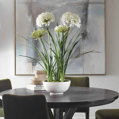 Faux Agapanthus Centerpiece