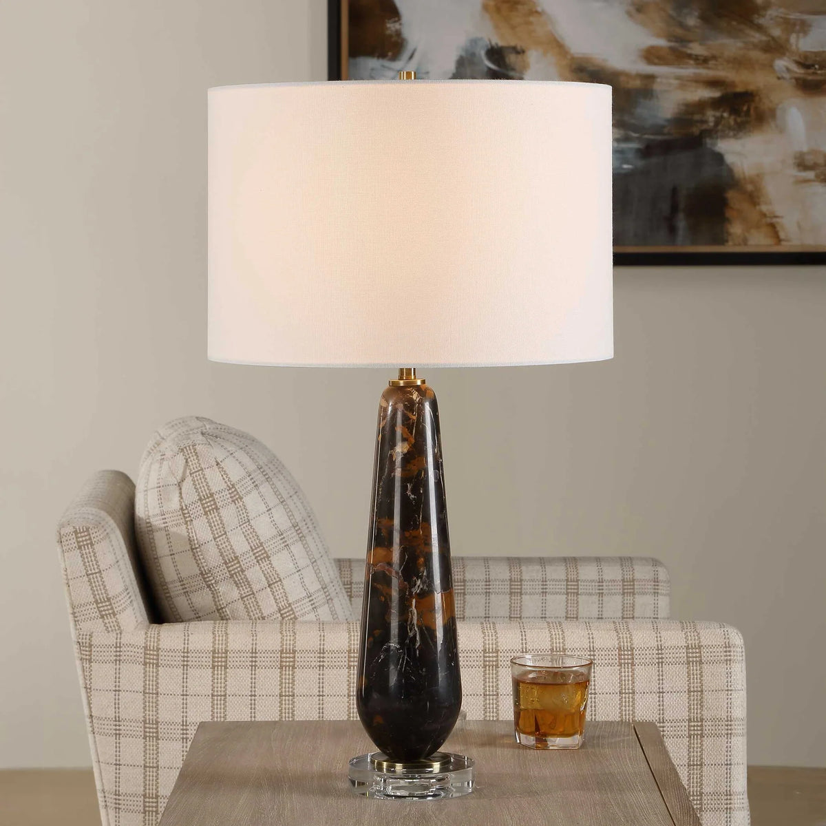 Dark Marble Table Lamp