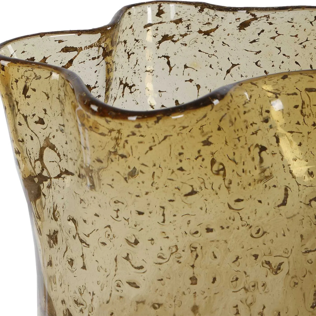 Seeded Glass Vases, Set of 2