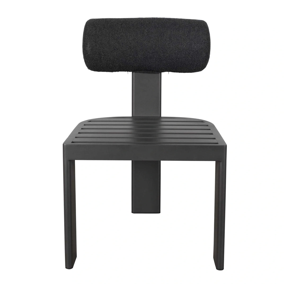 White Bolster Back Outdoor Dining Chair