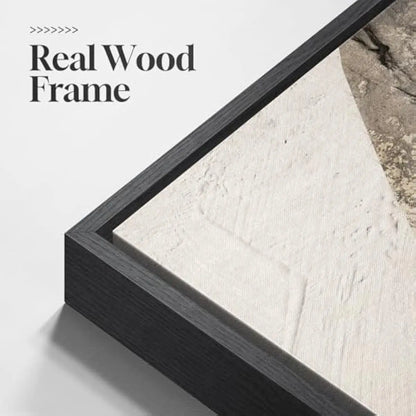 Set of 3 Framed Neutral Abstract Canvas Prints