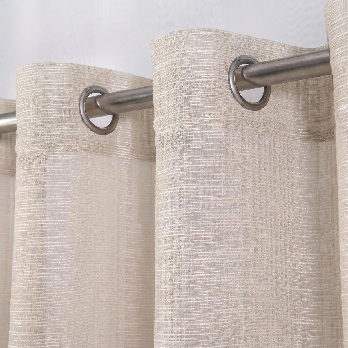 Curtain Club, 2-Piece Set 52X95 Inches, Solid Color Slub Yarn Fabric Curtain, Lightweight, Light Transmitting, Grommet Top Design, Premium Grade, Decorative, Suitable for Living Room, Bedroom, Study and Kitchen, L12, Curtains, Window Curtains