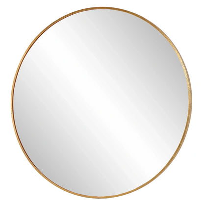Large Gold Round Mirror