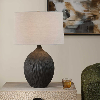 Satin Black Table Lamp