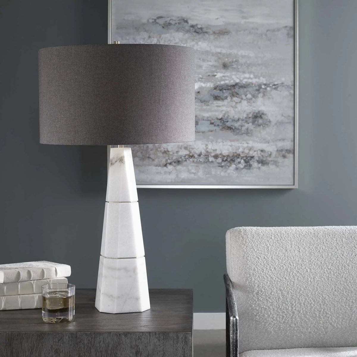 White Marble Table Lamp