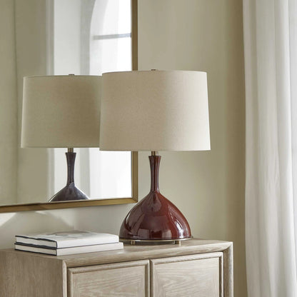 White Stone Table Lamp