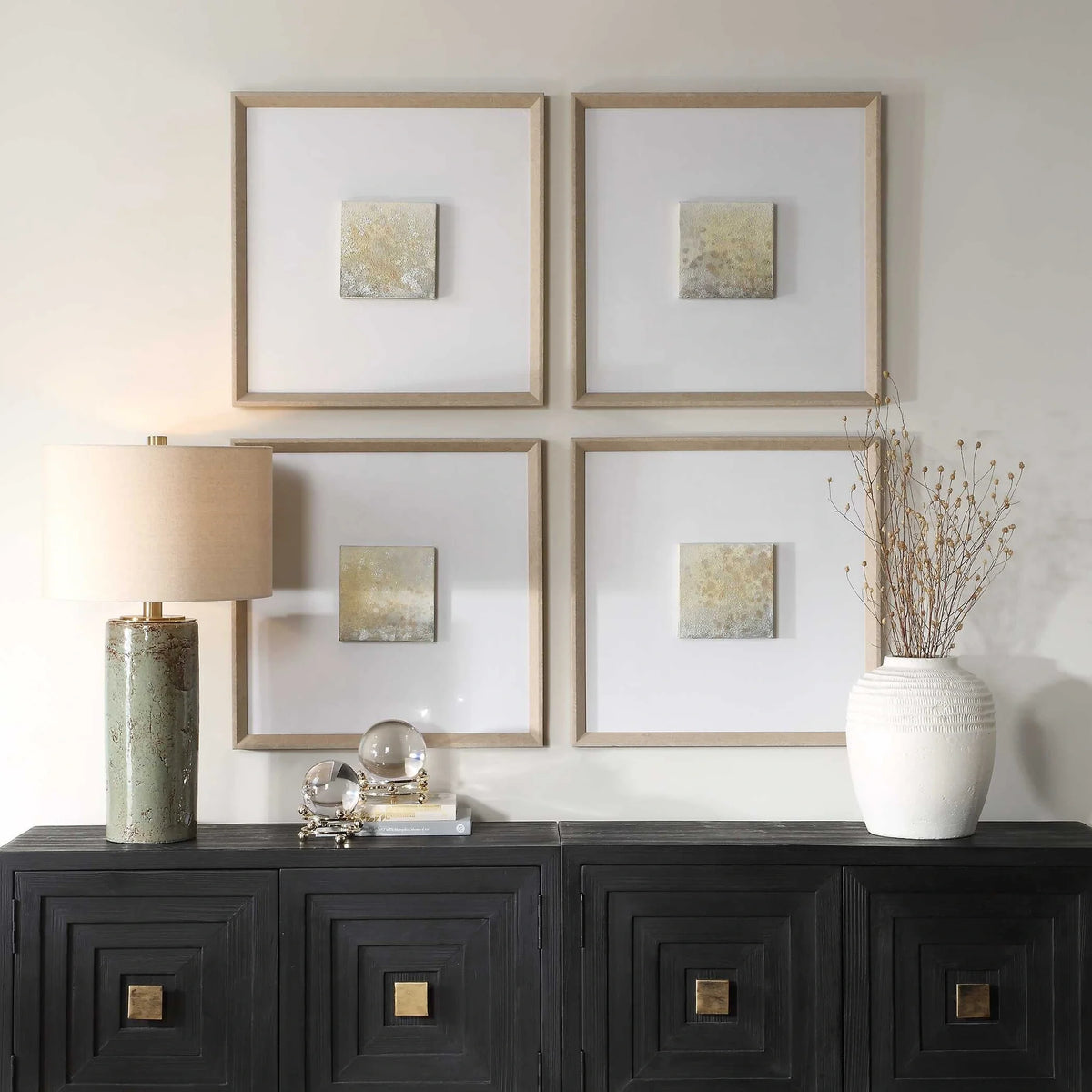 Layered Abstract Canvas Art, Set of 4