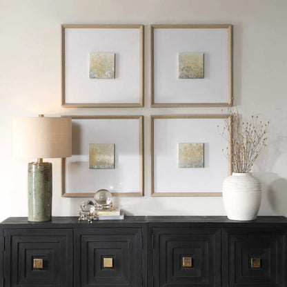 Layered Abstract Canvas Art, Set of 4