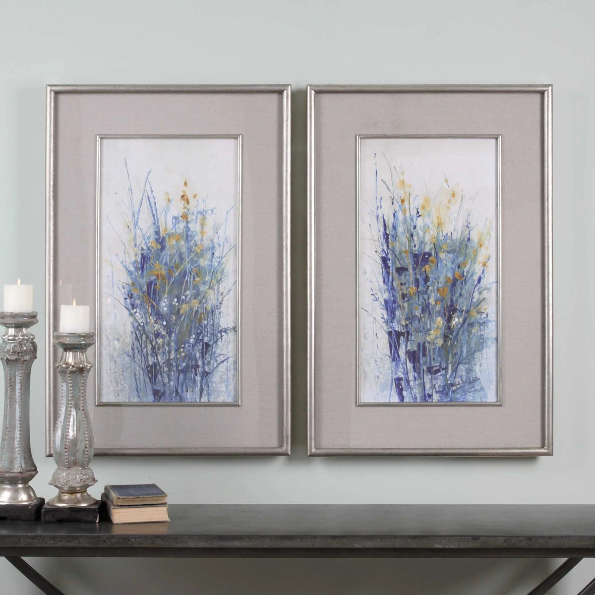 Indigo Floral Framed Art, Set of 2