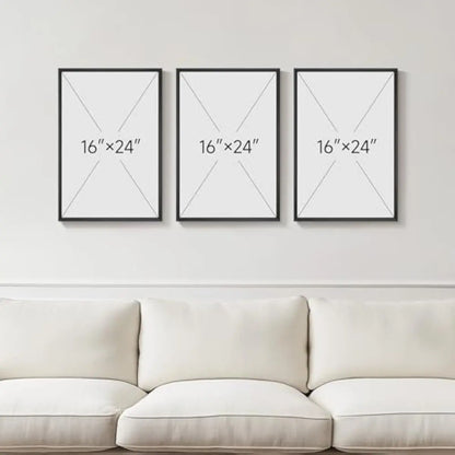 Set of 3 Framed Neutral Abstract Canvas Prints