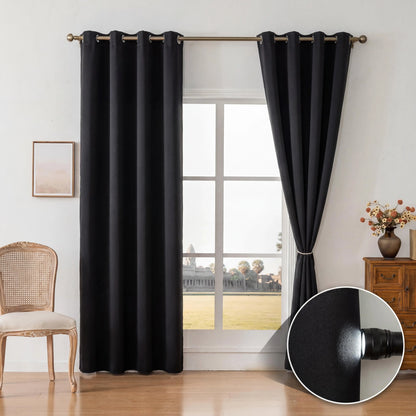 2-Panel 52"x84" Grommet Blackout Curtains - Thermal Insulated, Noise Reducing Drapes for Comfort in Your Bedroom or Living Room