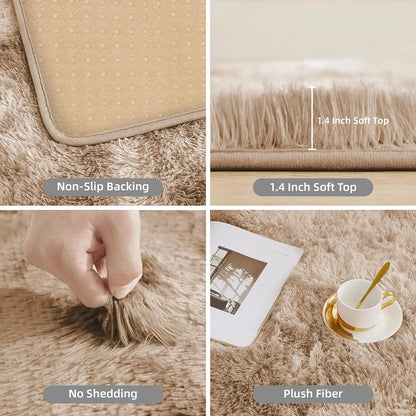 Imperial Homeware Modern Tie Dye Shaggy Rug - Soft, Anti-Skid, and Fluffy for Comfort in Your Living Room or Bedroom