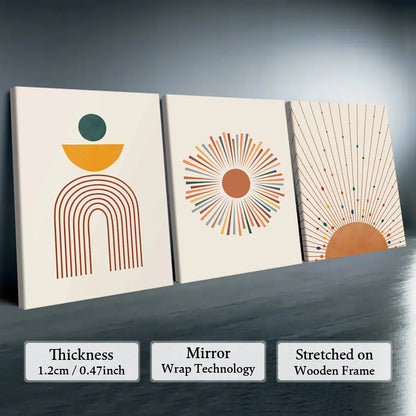 Elevate Your Space with Our 3-Piece Wooden-Frame Canvas Print Set – Stunning Geometric Pattern for Modern Home Decor!