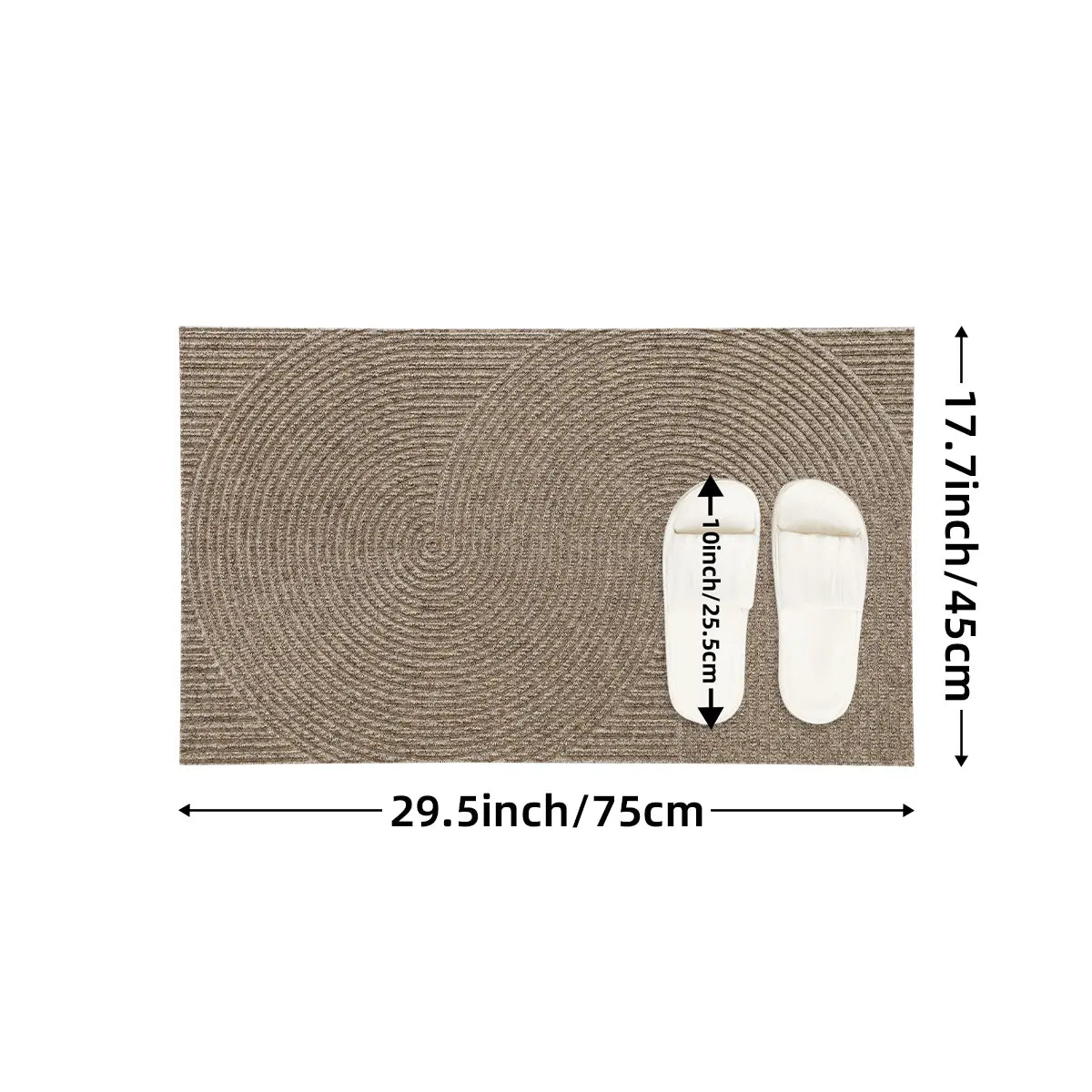 Geometric Star Loop Door Mat 45 × 75cm | Low Profile Non-Slip Entryway Mat in Dark Grey | Fade Resistant