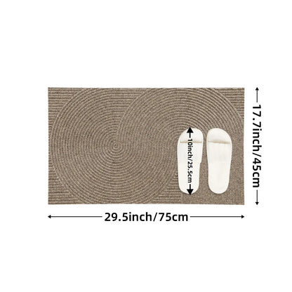 Geometric Star Loop Door Mat 45 × 75cm | Low Profile Non-Slip Entryway Mat in Dark Grey | Fade Resistant