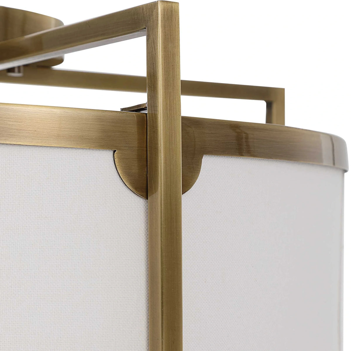 Brass 3 Light Semi Flush