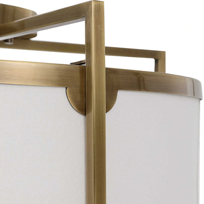 Brass 3 Light Semi Flush