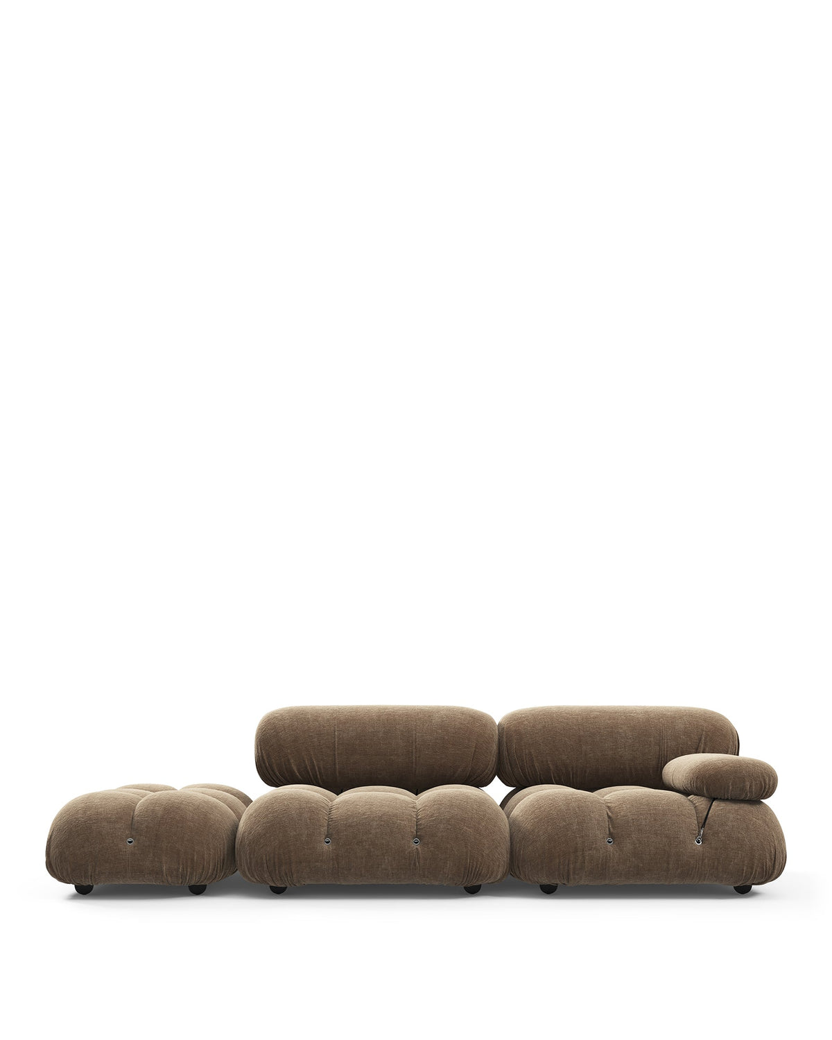 Bellini Sectional Sofa – Mario Bellini Left-Facing Open-End Design, Cappuccino Brown Chenille | Final Sale