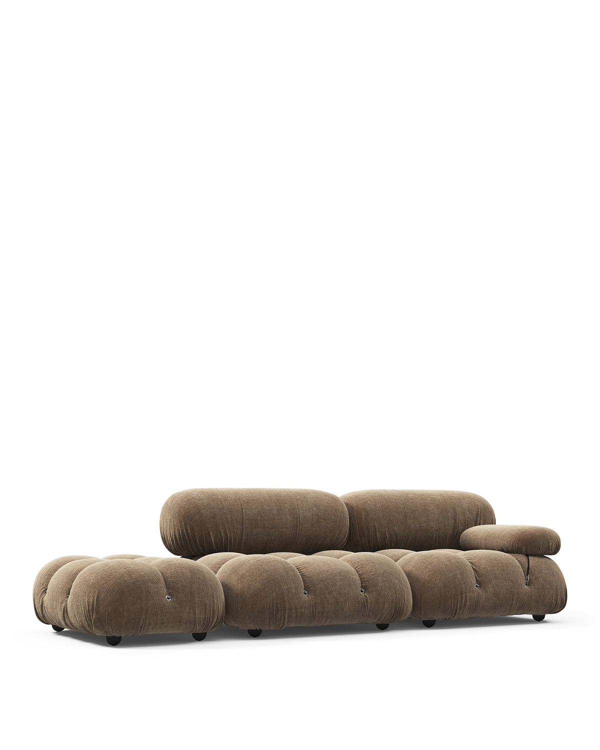 Bellini Sectional Sofa – Mario Bellini Left-Facing Open-End Design, Cappuccino Brown Chenille | Final Sale