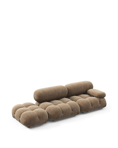 Bellini Sectional - Mario Bellini Open End Sofa, Left, Cappuccino Brown Chenille | FINAL SALE