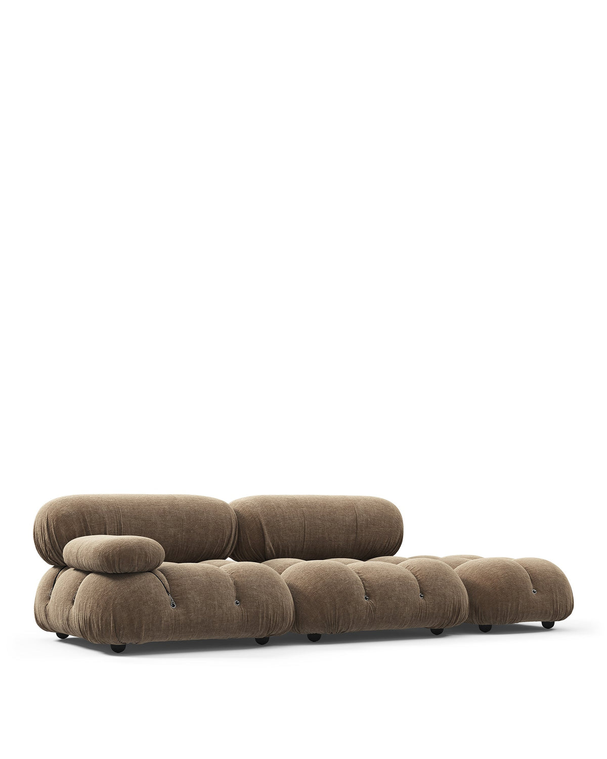 Bellini Sectional Sofa – Mario Bellini Open-End Design, Right-Facing, Cappuccino Brown Chenille | Final Sale