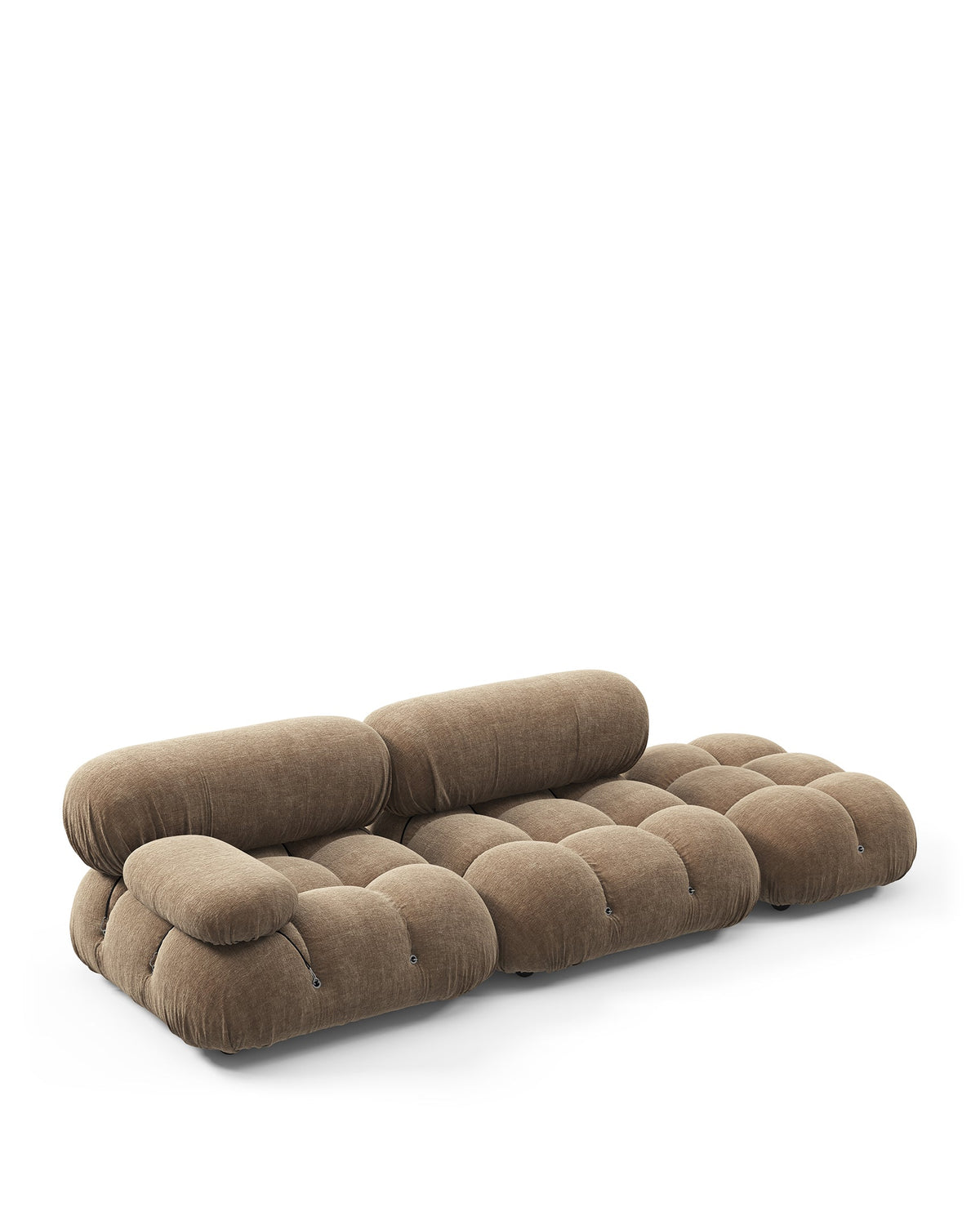 Bellini Sectional Sofa – Mario Bellini Open-End Design, Right-Facing, Cappuccino Brown Chenille | Final Sale