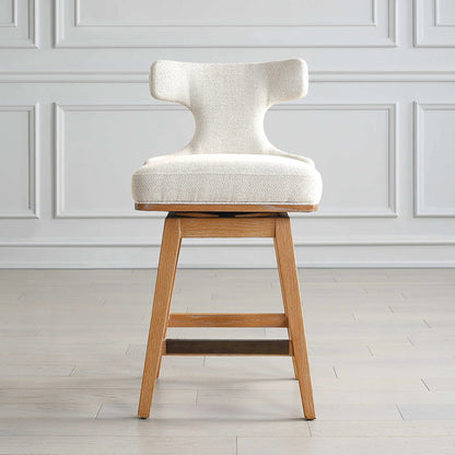 Off-White Fabric Counter Stool